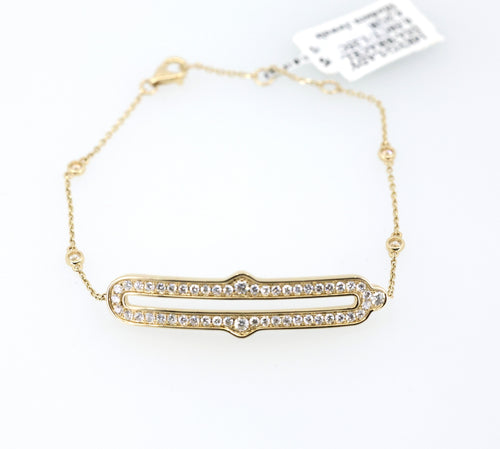 14k Yellow Gold 0.25CT/1.00CT Diamond Ladies Bracelet 7", 4.2gm, S17175