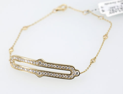14k Yellow Gold 0.25CT/1.00CT Diamond Ladies Bracelet 7", 4.2gm, S17175