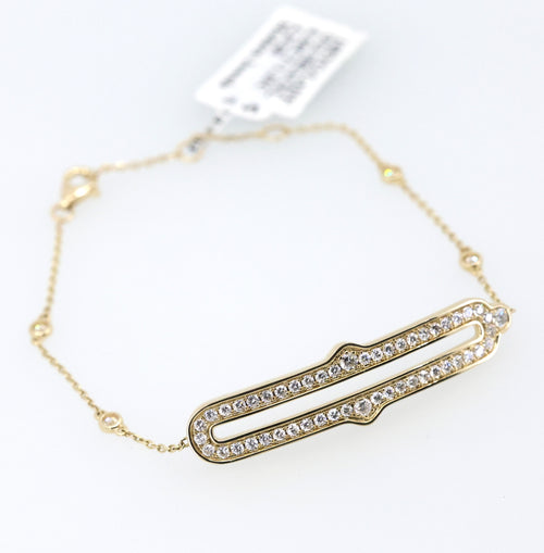 14k Yellow Gold 0.25CT/1.00CT Diamond Ladies Bracelet 7", 4.2gm, S17175
