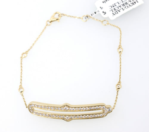 14k Yellow Gold 0.25CT/1.00CT Diamond Ladies Bracelet 7", 3.2gm, S17174