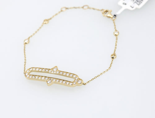 14k Yellow Gold 0.25CT/1.00CT Diamond Ladies Bracelet 7", 3.2gm, S17174