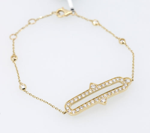 14k Yellow Gold 0.25CT/1.00CT Diamond Ladies Bracelet 7", 3.2gm, S17174