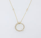 14K Yellow Gold 0.75Ct Diamond Circle Pendant Necklace, 3.6G, S17177