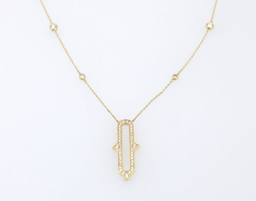 14K Yellow Gold 1.00Ct Diamond Pendant Necklace, 4.3G, S17178