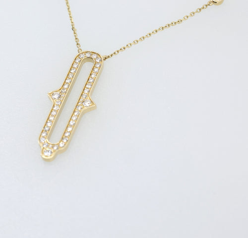 14K Yellow Gold 1.00Ct Diamond Pendant Necklace, 4.3G, S17178