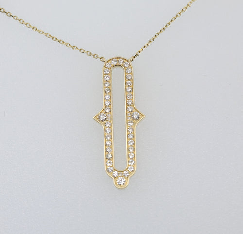 14K Yellow Gold 1.00Ct Diamond Pendant Necklace, 4.3G, S17178