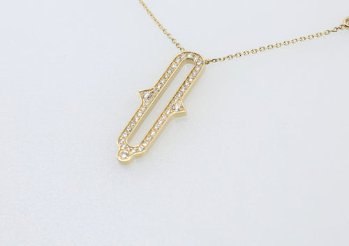 14K Yellow Gold 1.00Ct Diamond Pendant Necklace, 4.3G, S17178
