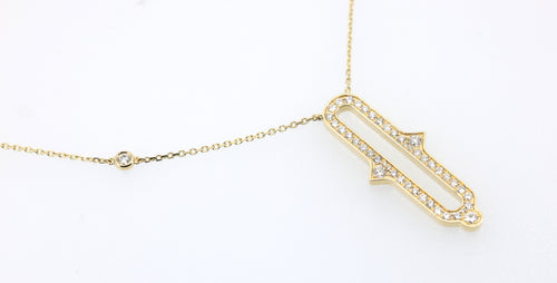 14K Yellow Gold 1.00Ct Diamond Pendant Necklace, 4.3G, S17178