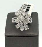 14k White Gold 1.75CT Baguette & Round Cut Diamond Ladies Ring, S108584