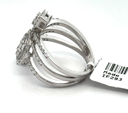 14k White Gold 1.05CT Baguette & Round Cut Diamond Ladies Ring, S108585