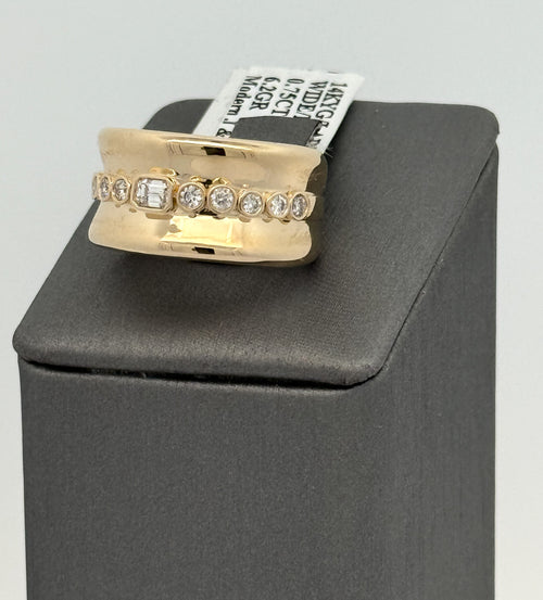 14k Yellow Gold Ladies 0.50 CT Diamond Ring, 6.2gm, Size 7.25, S108578