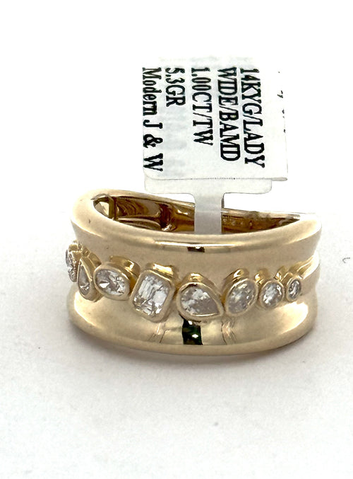 14k Yellow Gold Ladies 0.75 CT Diamond Ring, 5.3gm, Size 7, S108579