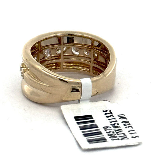 14k Yellow Gold Ladies 0.75 CT Diamond Ring, 5.3gm, Size 7, S108579