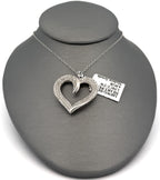 14k White Gold 1.25CT Diamond Heart Pendant, 4.8g, S16694
