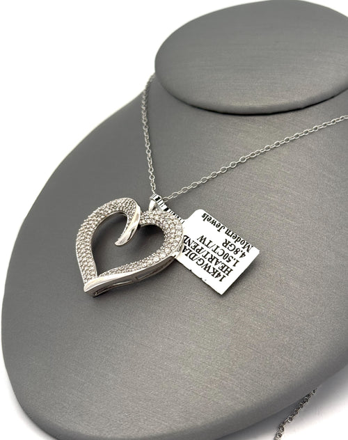 14k White Gold 1.25CT Diamond Heart Pendant, 4.8g, S16694