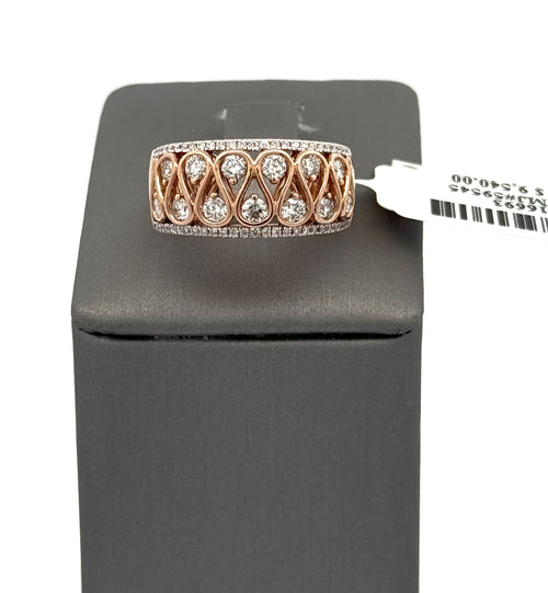14K Rose Gold 1.25CT Diamond Ladies Ring, 6.6gm, Size 7, S16693