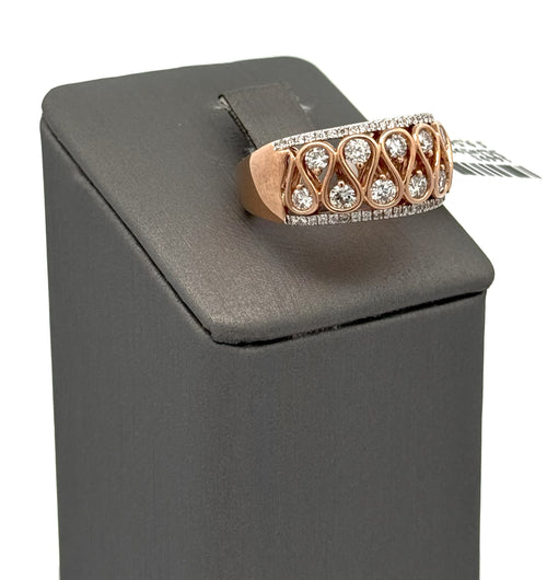 14K Rose Gold 1.25CT Diamond Ladies Ring, 6.6gm, Size 7, S16693