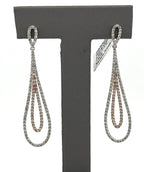 14k White & Rose Gold 2.25 CT Diamond Drop Style Earrings, 7.8g, S16690