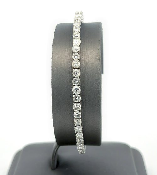 14k White Gold 5.00CT Diamond Flexible Bangle Bracelet, 8.6g, S108657