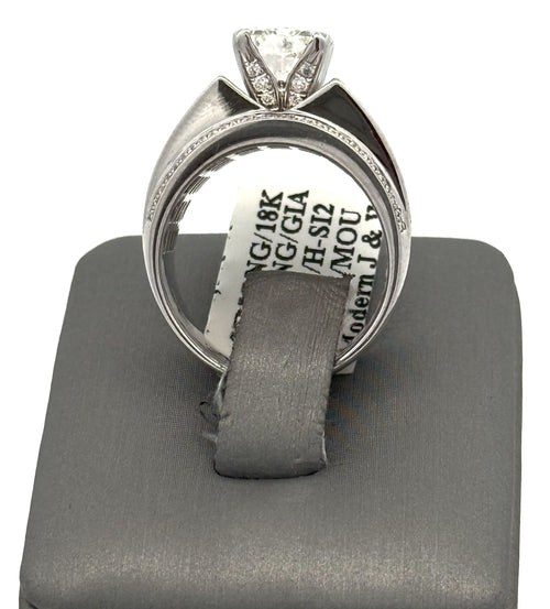 Simong 18k White Gold 1.83CT & 2.47CT Diamond Engagement Ring, 6.2g, Size 6.75, S108615