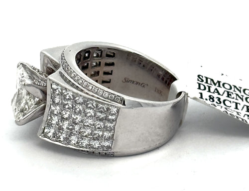 Simong 18k White Gold 1.83CT & 2.47CT Diamond Engagement Ring, 6.2g, Size 6.75, S108615