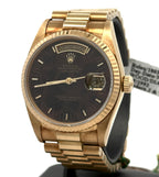 Pre-Owned Rolex Day Date 18038 Wood Dial 18k Yellow Gold Presidential 36mm  Watch, S108621