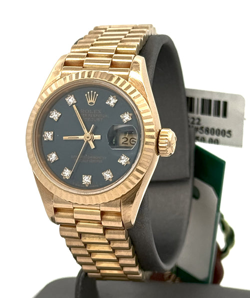 Pre-owned Rolex Datejust 26mm Blue Dial - 69178 - Yellow Gold, S108622