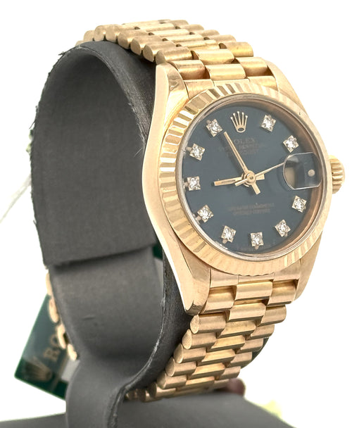 Pre-owned Rolex Datejust 26mm Blue Dial - 69178 - Yellow Gold, S108622