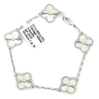Van Cleef & Arpels Vintage Alhambra Bracelet, 5 motifs, 18k White Gold, 19.4 g