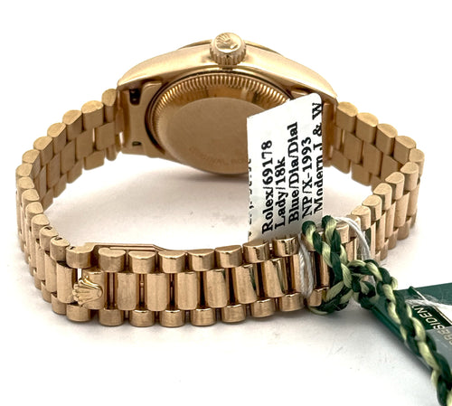 Pre-owned Rolex Datejust 26mm Blue Dial - 69178 - Yellow Gold, S108622