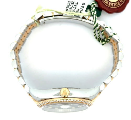 Pre-owned Rolex Datejust 36 2-Tone Steel & Gold Watch Black Jubilee Diamond Dial