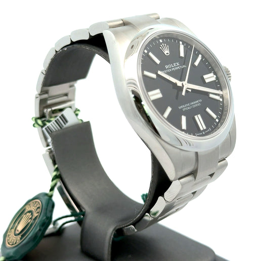 NEW 2025 Rolex Oyster Perpetual 41mm BLACK DIAL Steel Watch 134300, Box/Card