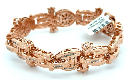 14k Rose Gold Men's Fancy Bracelet, 1.00CT Diamonds 8.5", 54.9g, S108673