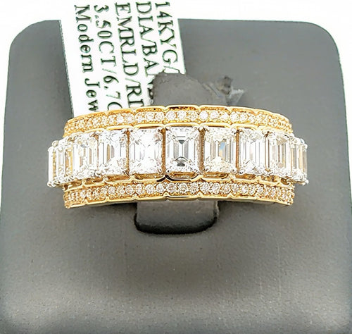 14K Yellow Gold 3.50 CT Diamond Men's Ring, Size 10, 6.7gm, S16734