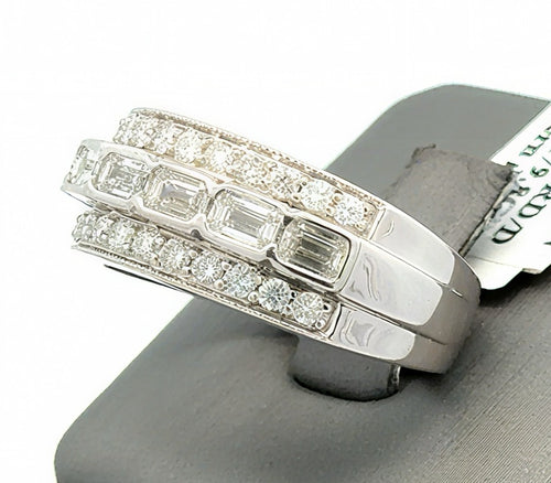 14k White Gold 2.50 CT Diamond Men's Fancy Ring, 9.8 g, Size 10, S16735