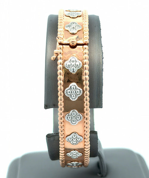 14k Rose Gold 1.25CT Diamond Bangle Bracelet, 31.2 g, S16730