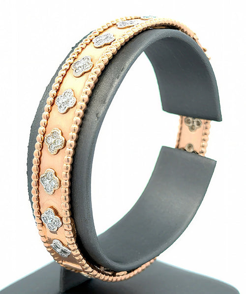 14k Rose Gold 1.25CT Diamond Bangle Bracelet, 31.2 g, S16730