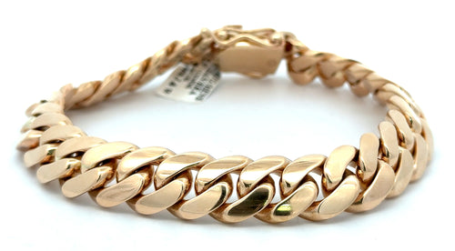 14k Yellow Gold Men's Miami Cuban Link Bracelet, Length 9.5", 118g, 13mm,S108672