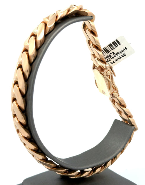 14k Yellow Gold Men's Miami Cuban Link Bracelet, Length 9.5", 118g, 13mm,S108672