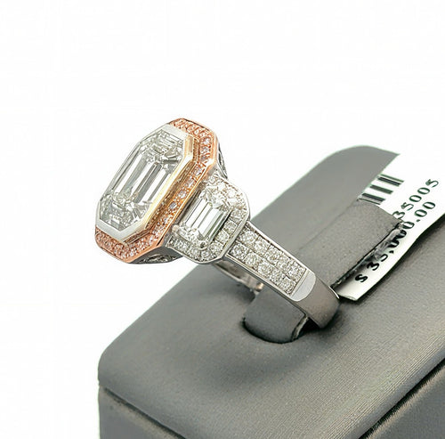 Simon G. 18k Rose & White Gold Ladies 2.50CT Diamond Ring, 9.5g, Size 7.5 S108677