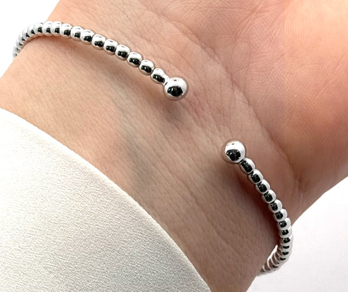 14k White Gold 0.60 CT Diamond Ladies Slip-On Bangle, 6.4 g, S16745