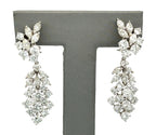Platinum Chandelier Earrings 13.8g, 6.50CT Marquise & Round Cut Diamonds, S16743