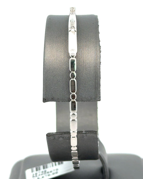 Solid 10k White Gold 0.50CT Diamond Bangle Bracelet, 7.5g, S16746