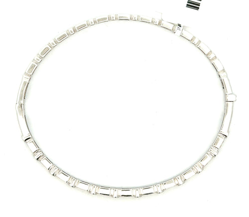 Solid 10k White Gold 0.50CT Diamond Bangle Bracelet, 7.5g, S16746