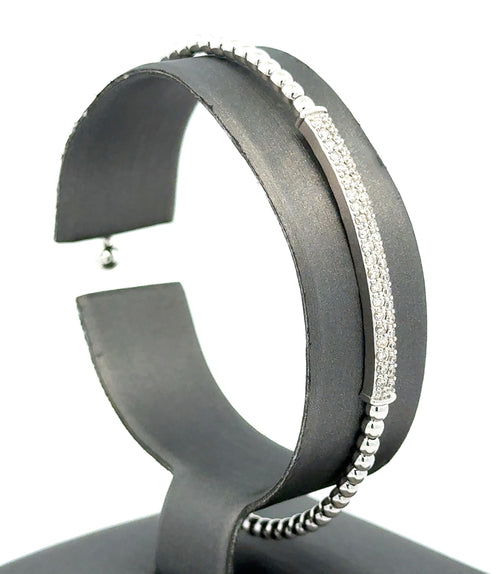 14k White Gold 0.60 CT Diamond Ladies Slip-On Bangle, 6.4 g, S16745