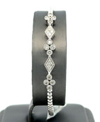 10k White Gold Slip-On Bangle Bracelet, 10.2G,  0.80CT Diamonds, S16744