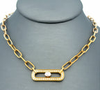 14k Yellow Gold 0.50 CT Diamond Paper Clip Style Necklace, 5.5g, 18",  S16737