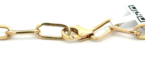 14k Yellow Gold 0.50 CT Diamond Paper Clip Style Necklace, 5.5g, 18",  S16737