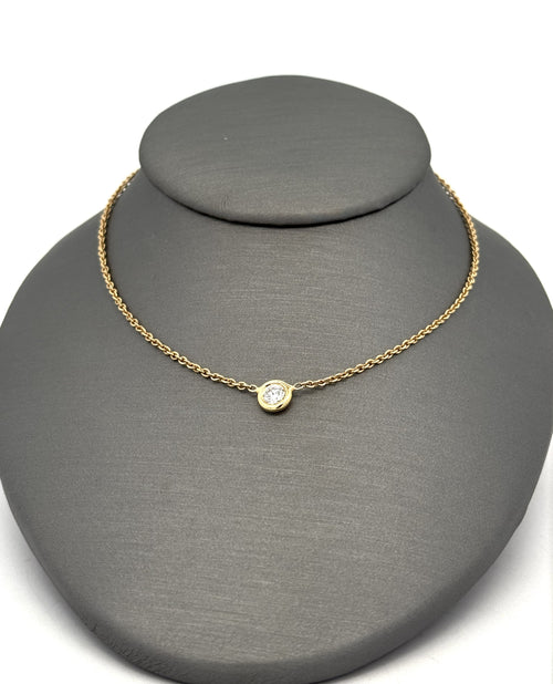 Roberto Coin 18K Yellow Gold Diamond Bezel Solitaire Necklace, S108738