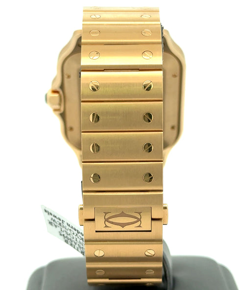 Santos de Cartier Watch Large Sunray Dial 18k Yellow Gold WGSA0095 NEW FULL SET 2025